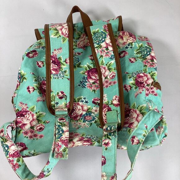Candies Floral Backpack Bag Pink Blue Flower Teal - Picture 2 of 9